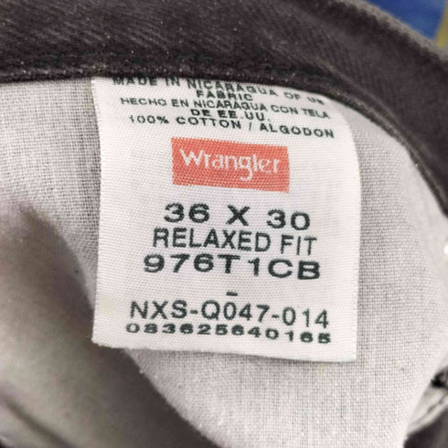 ラングラー Wrangler ブラックデニム テーパードデニムパンツ メンズ 36×33