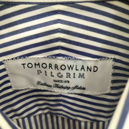 トゥモローランドピリグリム TOMORROWLAND PILGRIM ロンドンストライプ ワイドカラー L/S シャツ メンズ 37