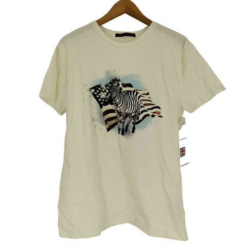 KAWI JAMELE アーティスト 星条旗 シマウマ プリント Tシャツ レディース FREE