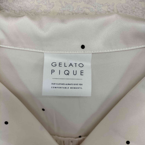 ジェラートピケ gelato pique ドット柄サテンパジャマシャツ レディース ONE SIZE