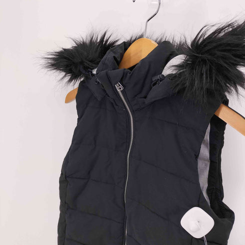 ギャップ Gap 15AW PUFF VEST MATTE TRUE プリマロフト フェイクファー フーデッド ベスト レディース XXS