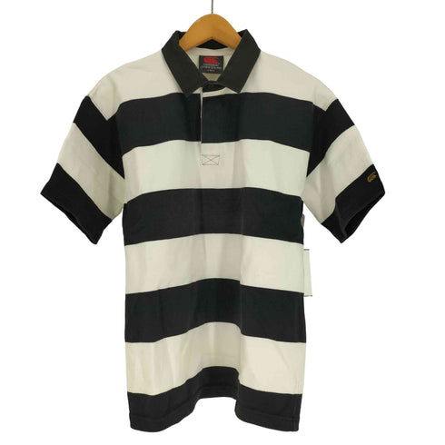 カンタベリーオブニュージーランド CANTERBURY OF NEW ZEALAND モノトーン ボーダー S/S ラガーシャツ ポロシャツ メンズ import:M