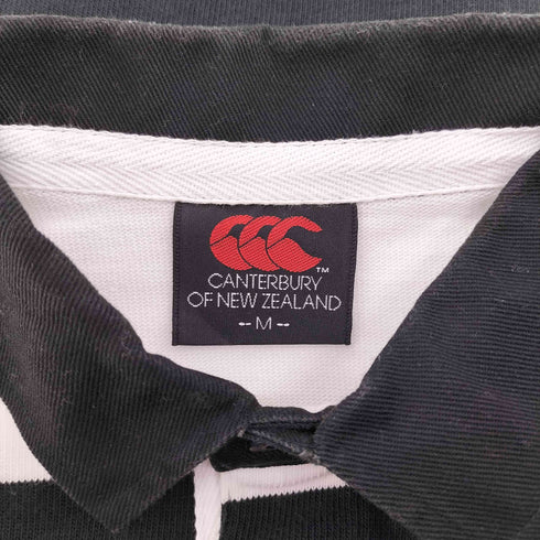 カンタベリーオブニュージーランド CANTERBURY OF NEW ZEALAND モノトーン ボーダー S/S ラガーシャツ ポロシャツ メンズ import:M