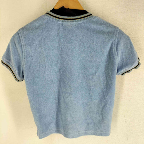 ステューシー Stussy OLD 紺タグ リブボーダー 袖ロゴ刺繍 パイル地 S/S クロップド Tシャツ ピチT レディース import:S