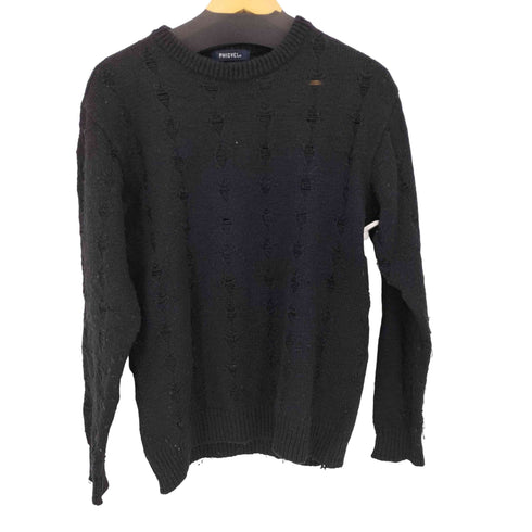 フィグベル PHIGVEL ウール混 クラッシュ加工 L/S ニット メンズ JPN:1