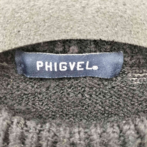 フィグベル PHIGVEL ウール混 クラッシュ加工 L/S ニット メンズ JPN:1