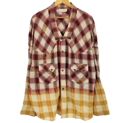 フェイスコネクション FAITH CONNEXION 18AW Bleach Flannel Shirt ブリーチフランネルシャツ メンズ import:XL
