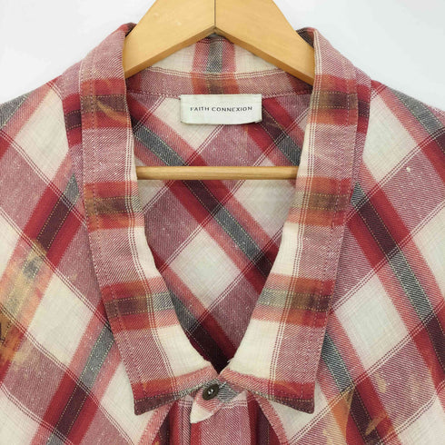 フェイスコネクション FAITH CONNEXION 18AW Bleach Flannel Shirt ブリーチフランネルシャツ メンズ import:XL