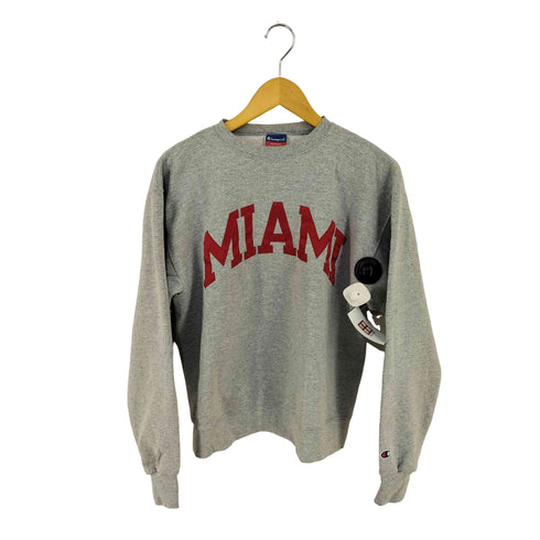 チャンピオン Champion 00s MADE IN MEXICO フロントワッペン 霜降りスウェット 目あり MIAMI メンズ import:M