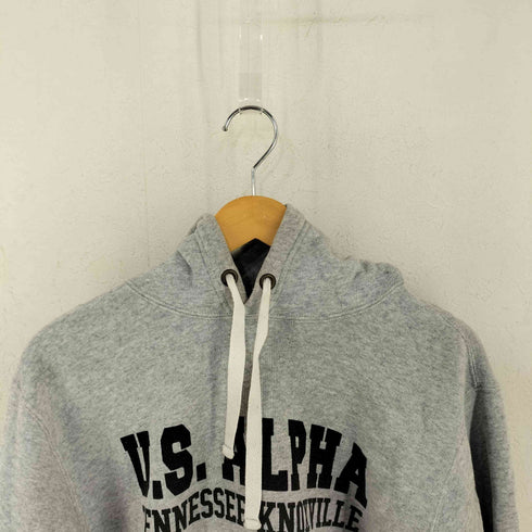 アルファインダストリーズ ALPHA INDUSTRIES PRINT VINTAGE 2TONE PULL PARKA 2段プリント霜降りスウェットパーカー メンズ import:L