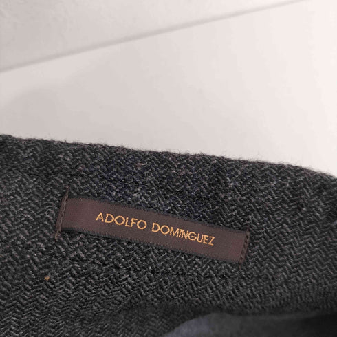 アドルフォドミンゲス ADOLFO DOMINGUEZ ウッドボタン 2Bヘリンボーンウールテーラードジャケット メンズ EUR:48