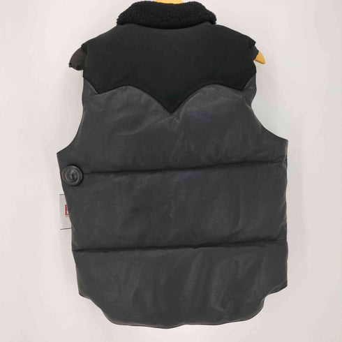 ロッキーマウンテンフェザーベッド Rocky Mountain FeatherBed レザー切り替えデザイン ダウンベスト 牛革 メンズ US:40