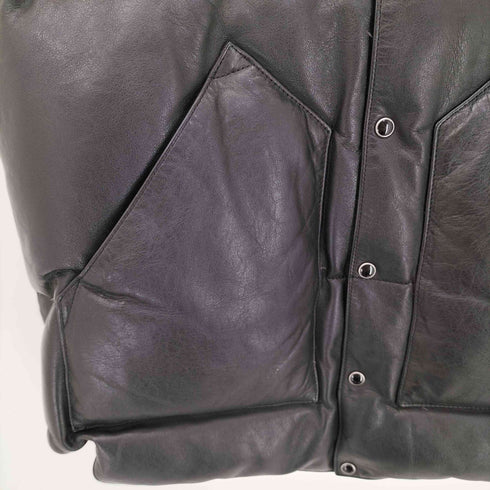 ロッキーマウンテンフェザーベッド Rocky Mountain FeatherBed レザー切り替えデザイン ダウンベスト 牛革 メンズ US:40