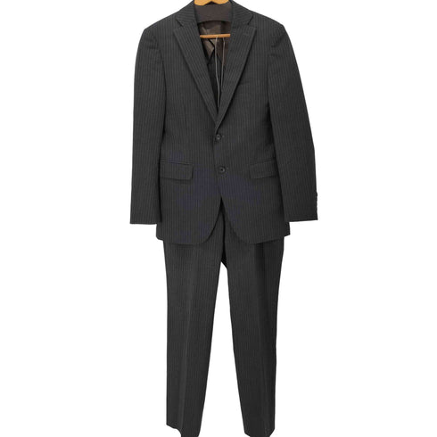 パーフェクトスーツファクトリー P.S.FA Perfect Suit FActory ウールポリ ストライプテーラードジャケットセットアップ メンズ 胸囲94 胴囲78 身長175