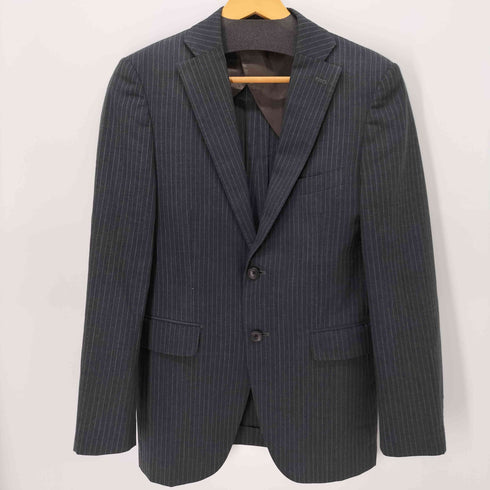 パーフェクトスーツファクトリー P.S.FA Perfect Suit FActory ウールポリ ストライプテーラードジャケットセットアップ メンズ 胸囲94 胴囲78 身長175