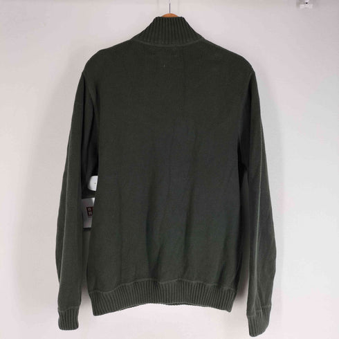 エディーバウアー Eddie Bauer 00s リブ編みハーフジップ コットンニット メンズ M