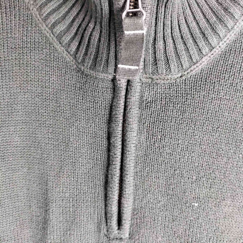 エディーバウアー Eddie Bauer 00s リブ編みハーフジップ コットンニット メンズ M