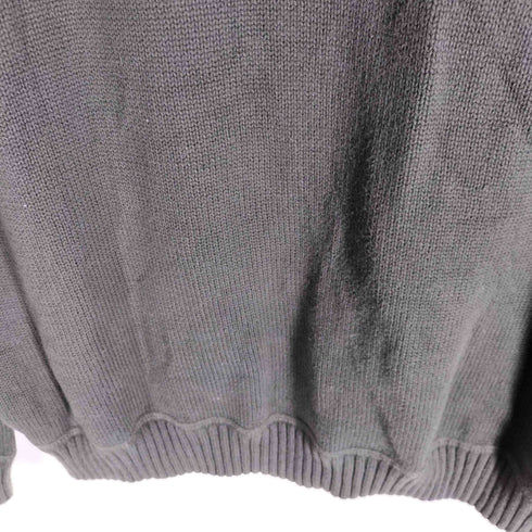 エディーバウアー Eddie Bauer 00s リブ編みハーフジップ コットンニット メンズ M