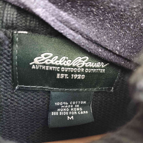 エディーバウアー Eddie Bauer 00s リブ編みハーフジップ コットンニット メンズ M