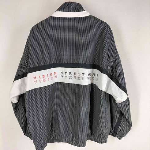 ヴィジョンストリートウェア VISION STREET WEAR ロゴ刺繍 ライン切替え チエック ジップアップ ブルゾン スウイングトップ メンズ JPN:L