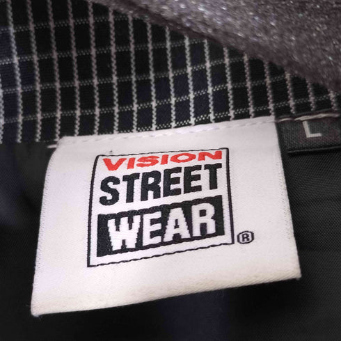 ヴィジョンストリートウェア VISION STREET WEAR ロゴ刺繍 ライン切替え チエック ジップアップ ブルゾン スウイングトップ メンズ JPN:L