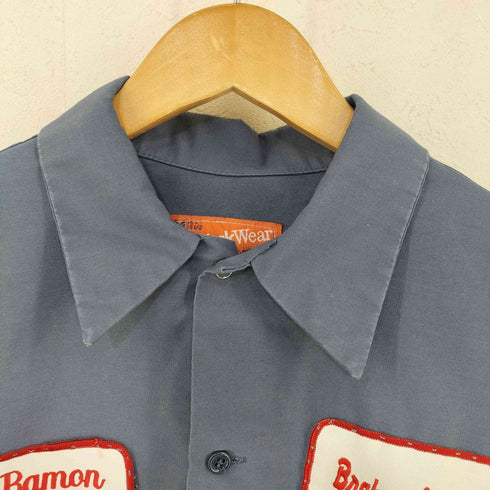 WorkWear MADE IN USA 両ポケ フロントワッペン ワークシャツ メンズ import:M 15-15 1/2