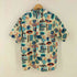 ISLAND BROTHER オールオーバープリント ウッドボタン BDハワイアンシャツ HAWAII SURF メンズ JPN:L