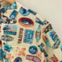 ISLAND BROTHER オールオーバープリント ウッドボタン BDハワイアンシャツ HAWAII SURF メンズ JPN:L