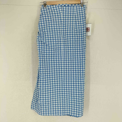 ザラ ZARA アシンメトリーデザインシアサッカーギンガムチェックスカート レディース xs