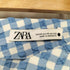 ザラ ZARA アシンメトリーデザインシアサッカーギンガムチェックスカート レディース xs