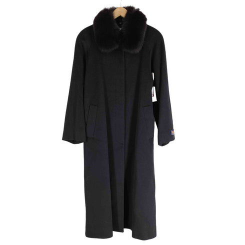 SURELLE JUILLET イタリア製 カシミヤ100 襟ファー付き ロングコート レディース JPN:11号