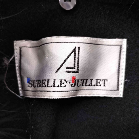 SURELLE JUILLET イタリア製 カシミヤ100 襟ファー付き ロングコート レディース JPN:11号