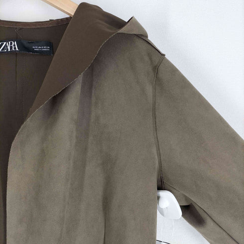 ザラ ZARA FAUX SUEDE JACKET フェイク スウェード ドレープ ガウン ジャケット レディース import:S