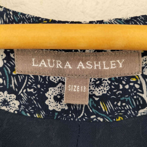 ローラアシュレイ LAURA ASHLEY 小花柄 ウエストベルト プリーツワンピース レディース JPN:13号