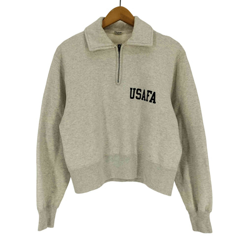 バズリクソンズ BUZZ RICKSONS ヒノヤ 別注 HALF ZIP SWEAT SHIRT USAFA プリント ハーフジップ スウェット シャツ TALONジップ レディース JPN:L