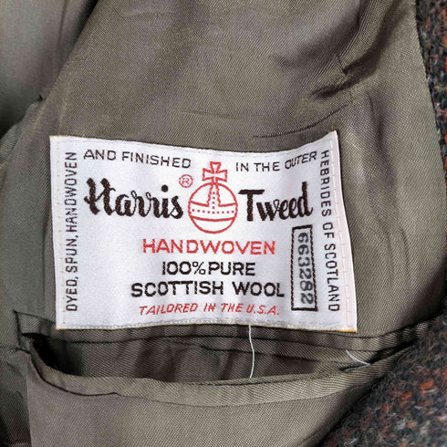ハリスツイード Harris Tweed MADE IN USA ウールツイードテーラードジャケット メンズ