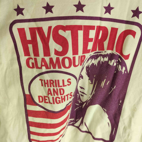 ヒステリックグラマー HYSTERIC GLAMOUR Y2K THRILLS AND DELIGHTS ヒスガール プリント S/S クロップド Tシャツ レディース FREE