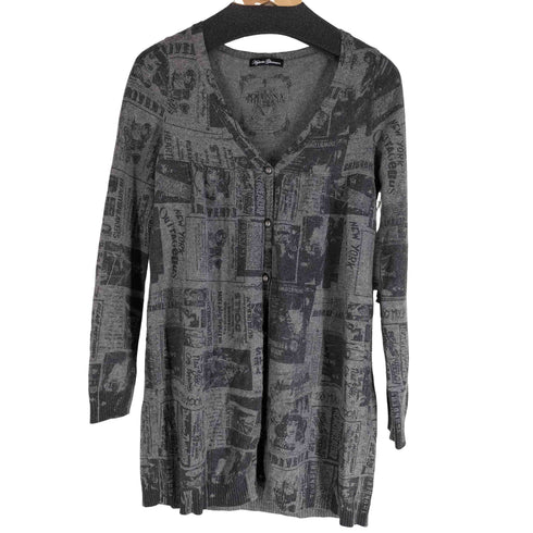 ヒステリックグラマー HYSTERIC GLAMOUR 総柄 アンゴラ混 カーディガン Y2K レディース FREE