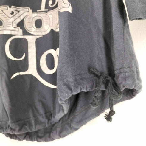 オゾンロックス OZONE ROCKS 銀箔 プリント 裾ギャザーデザイン L/S カットソー Y2K レディース JPN:M