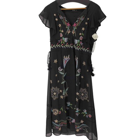 デシグアル Desigual ルレックス刺繍シフォンワンピース レディース EUR:38