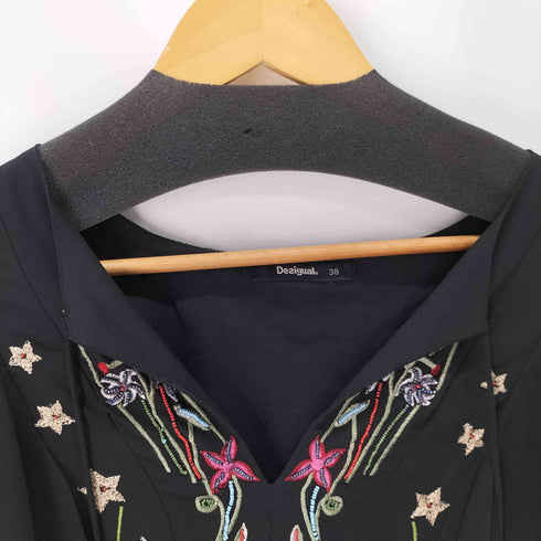 デシグアル Desigual ルレックス刺繍シフォンワンピース レディース EUR:38