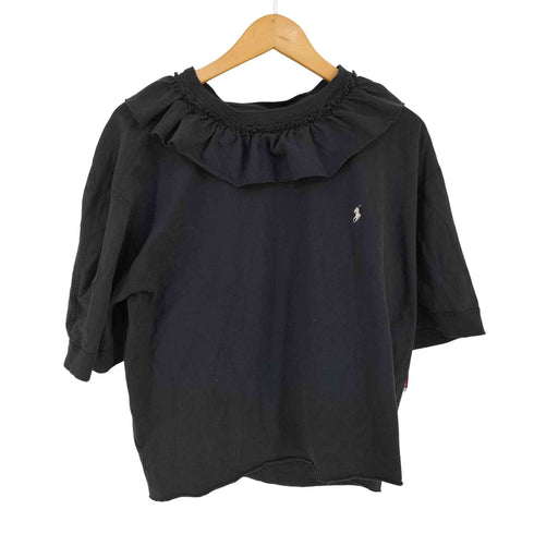 ポロラルフローレン POLO RALPH LAUREN 襟フリル ポニー刺繍 リメイク加工 リネン混カットソー レディース JPN:XL