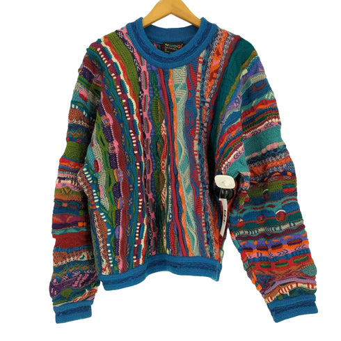 クージー COOGI 90S PURE NEW WOOL マルチカラー 総柄 3D ニット メンズ import:S
