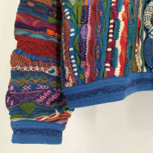 クージー COOGI 90S PURE NEW WOOL マルチカラー 総柄 3D ニット メンズ import:S