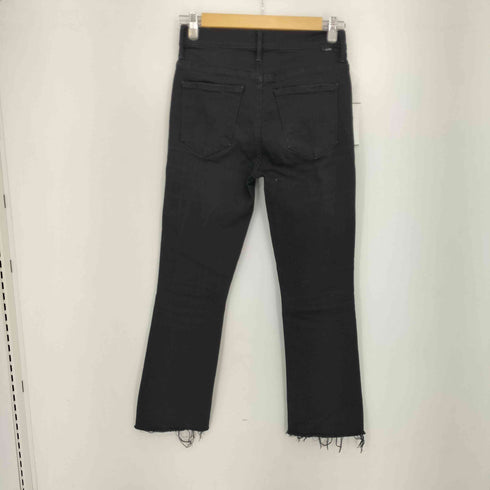 マザー mother INSIDER CROP STEP FRAY ブラックデニムパンツ レディース 27