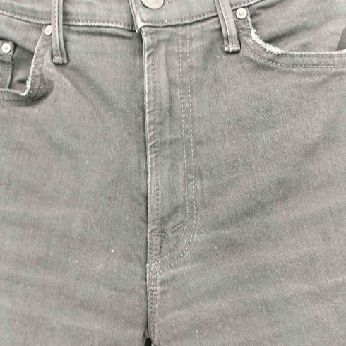 マザー mother INSIDER CROP STEP FRAY ブラックデニムパンツ レディース 27