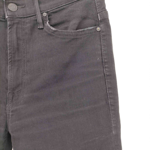 マザー mother INSIDER CROP STEP FRAY ブラックデニムパンツ レディース 27