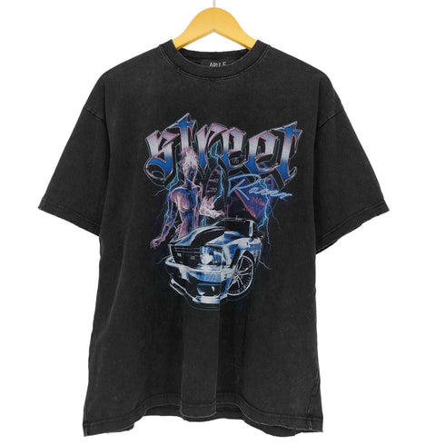アリュール ARULE STREET RACER ダメージ プリント クルーネックTシャツ メンズ JPN:L