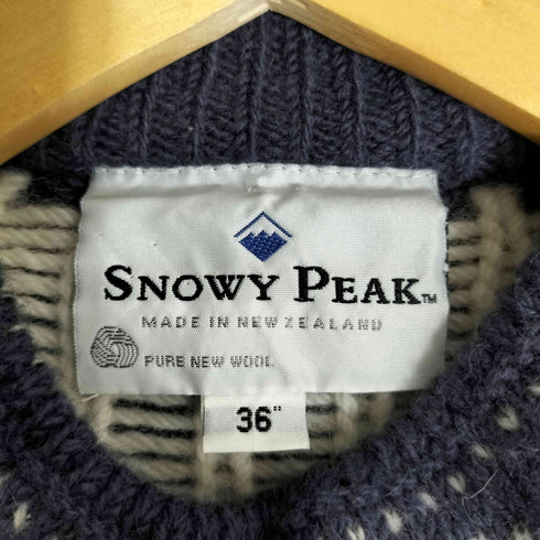 SNOWY PEAK ニュージーランド製 ノルディック柄 シカ アニマル柄 クルーネックセーター メンズ 36