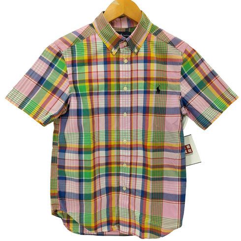 ラルフローレン RALPH LAUREN マルチチェック柄ボタンダウンS/Sシャツ レディース M